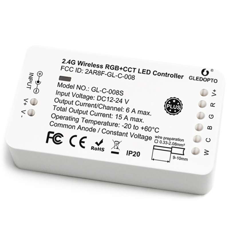 GLEDOPTO Smart APP RGB+CCT LED Strip Controller Remote Control Touch Panel Plus Work With Z (Type D)