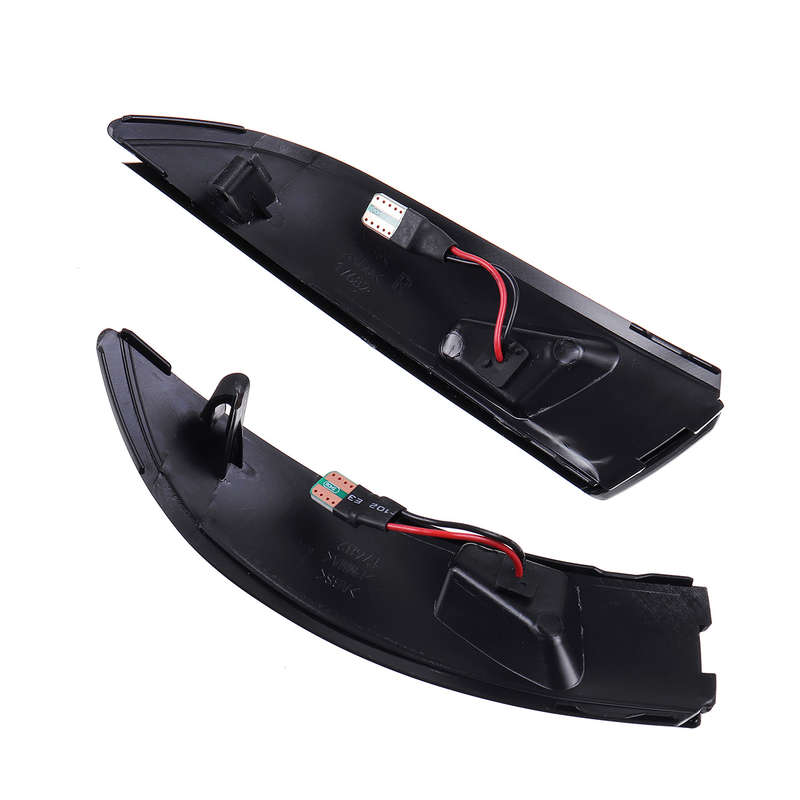 LED Dynamic Side Door Wing Mirror Indicator Lights Turn Lamps Smoked Bla