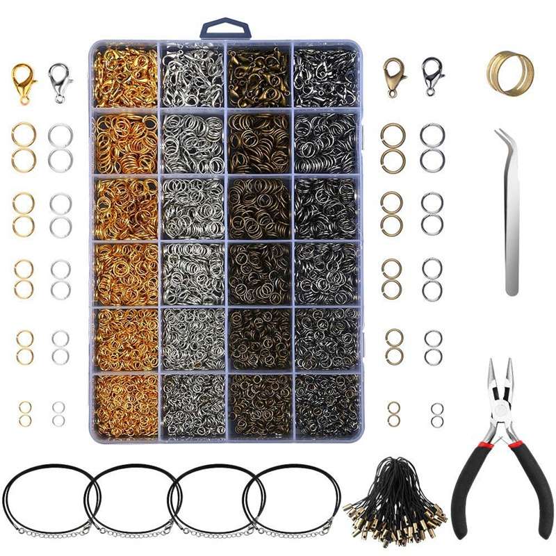 3143Pcs DIY Jewelry Findings Jewelry Making Starter Kit With Open Jump Rings Lobster Clasps, Jewelry