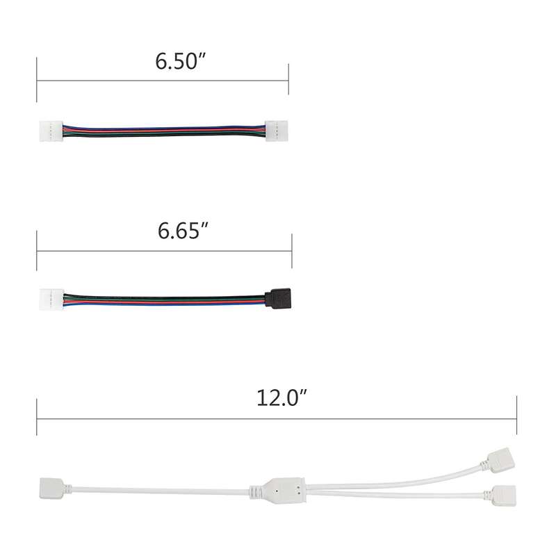 RGB LED Strip Connector Kit for 10mm 4Pin 5050 Includes 8 Types of Solderless Accessories Provides M
