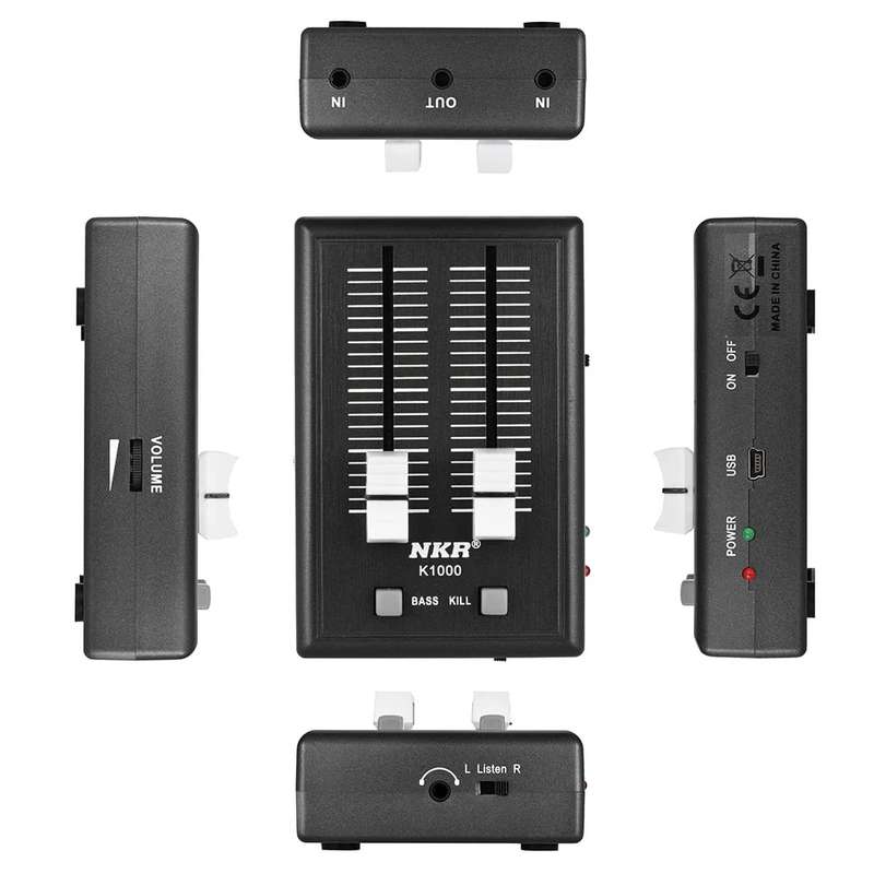 COKYIS K1000 Audio Sound Mixer Mini Pocket Mixer Mini Mobile Phone Mixer (Color&Plug White&US Plug)