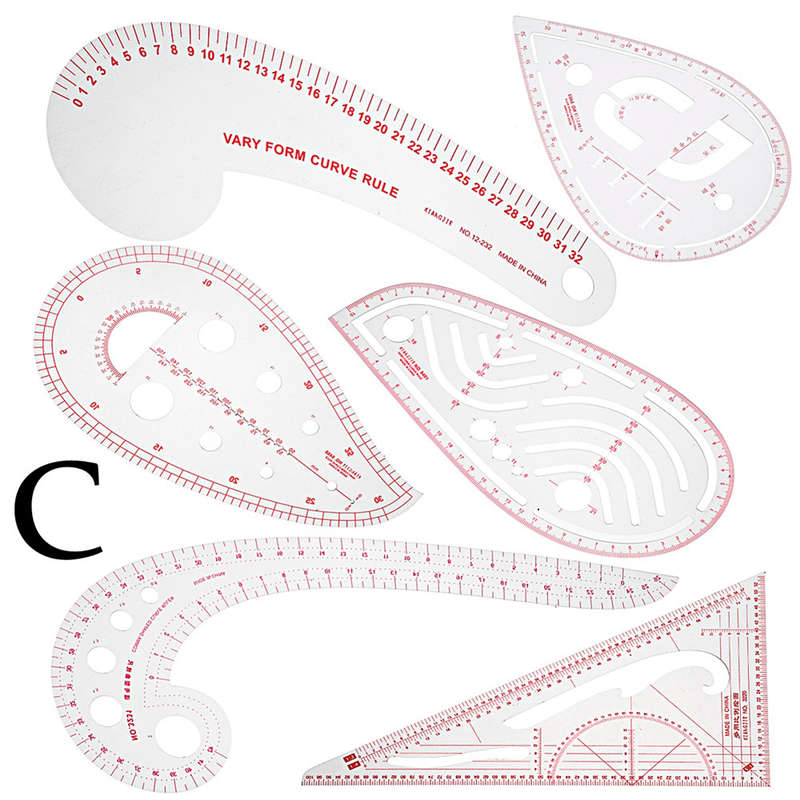Multi-style Sew French Curve Metric Ruler Measure for Sewing Dressmaking TER Tools