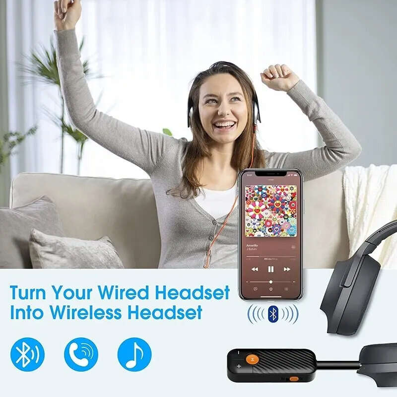 BT-16 bluetooth 5.2 Audio Receiver Transmitter 3.5MM 3.5 AUX with Mic Stereo Music Wireless Adapter