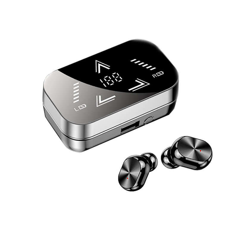 T16B TWS bluetooth 5.2 Earphone HiFi Surround Stereo 1200mAh Battery Waterproof LED Digital Display