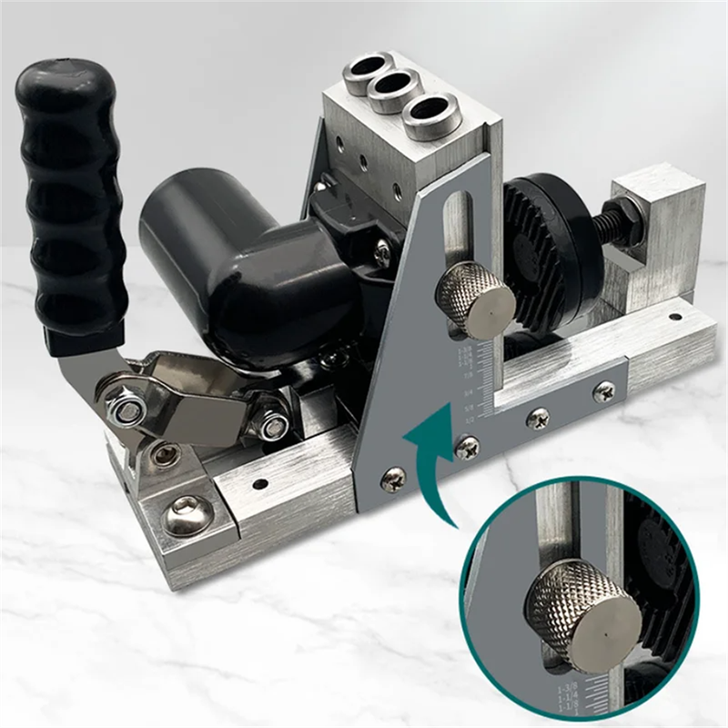 9.5mm 3/8 Inch Oblique Hole Locator With Dust Hose Drill Bits Pocket Hole Jig Kit Woodworking Drill