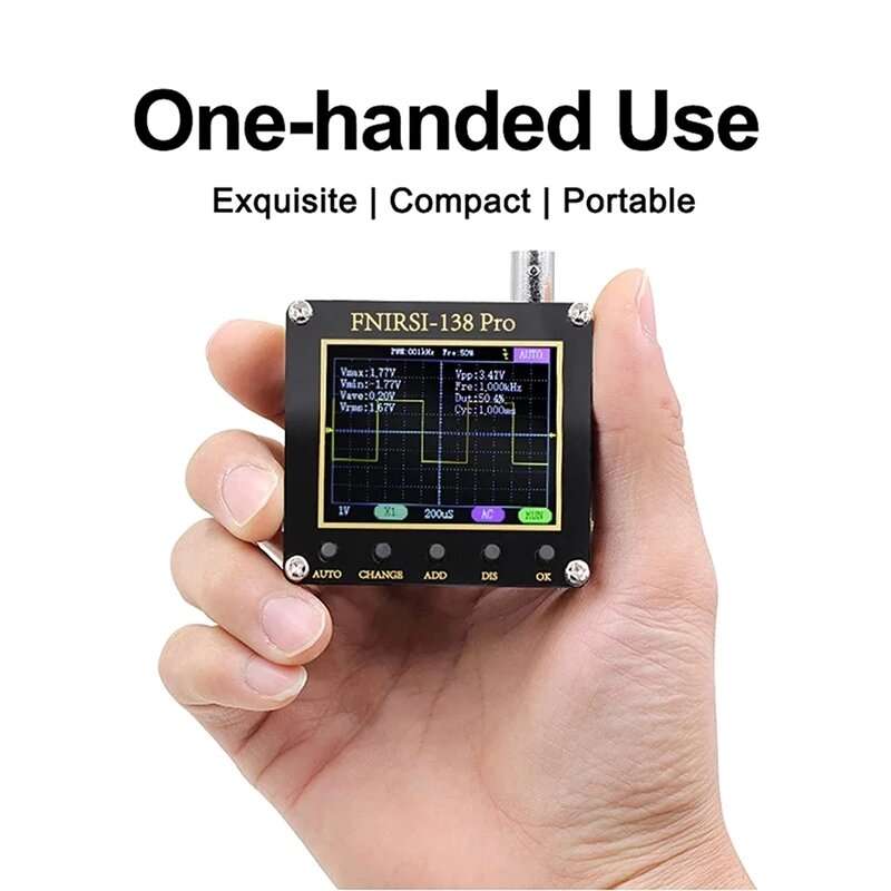FNIRSI 138Pro Multifunction 2.4-Inch Display Digital Oscilloscope One Button Auto Adjust PWM Square