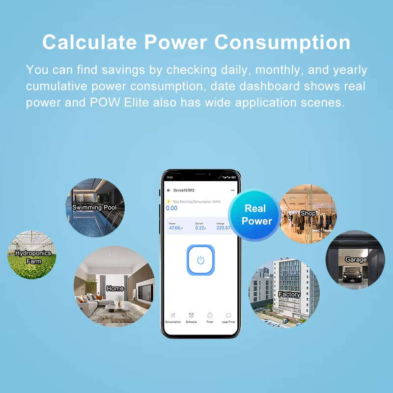 Ewelink WiFi Smart Energy Meter 70A+10A Clamp Sensor Real-Time Monitoring 6-Month Data Log Smart Hom
