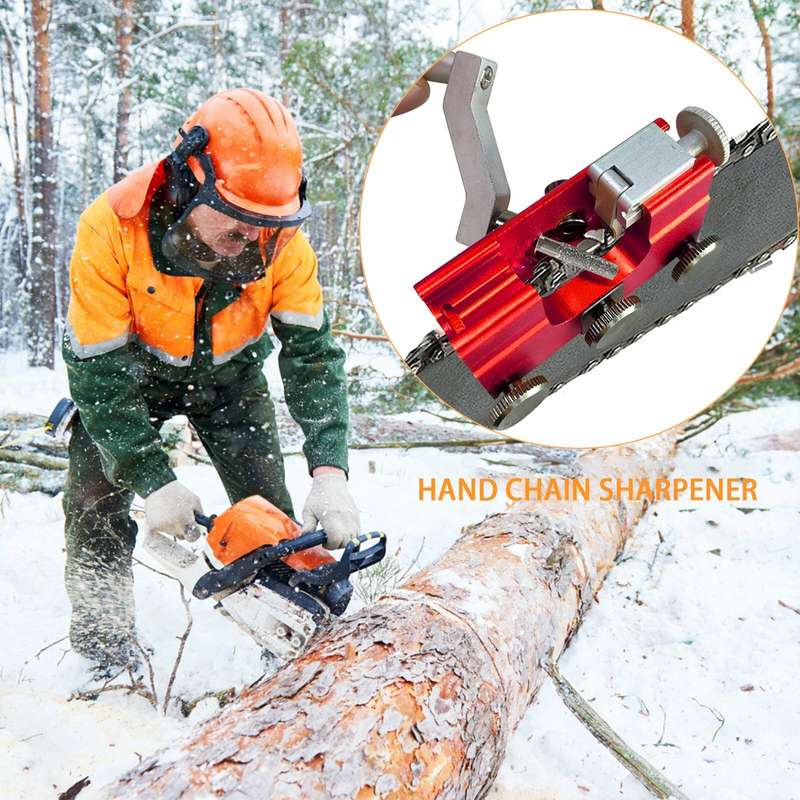 Aluminum Chainsaw Sharpener Portable Chain Saw Chain Saw Sharpener Sharpener with 2pcs Stone Grinder