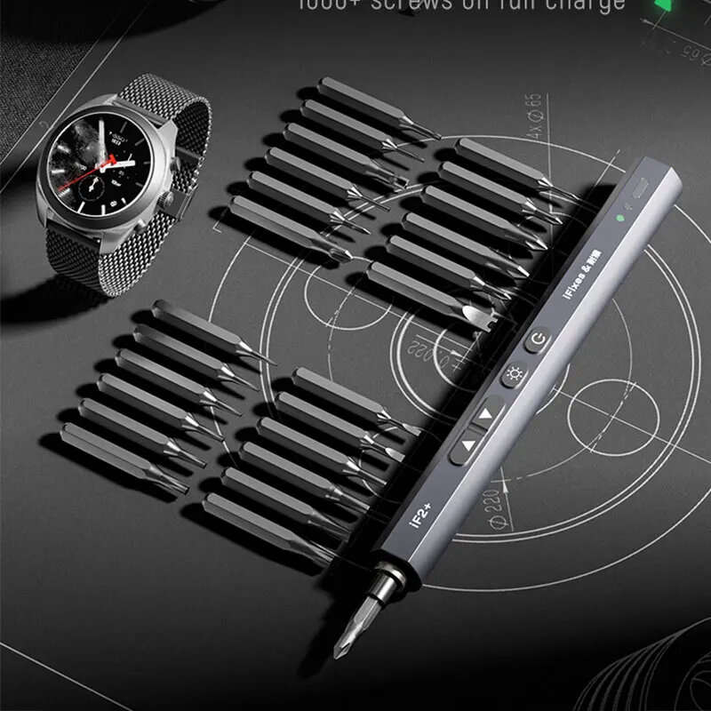 iFixes iF2 Intelligence High-Speed Magnetic Motor Electric Screwdriver Adjustable Torque LED Lights