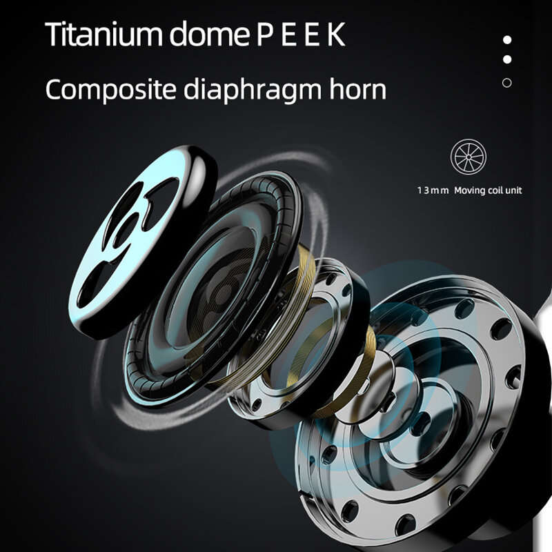 E90 TWS bluetooth 5.3 Earphone 13mm Moving Coil Unit Stereo AAC SBC Audio HD Calls 200mAh Battery Wa