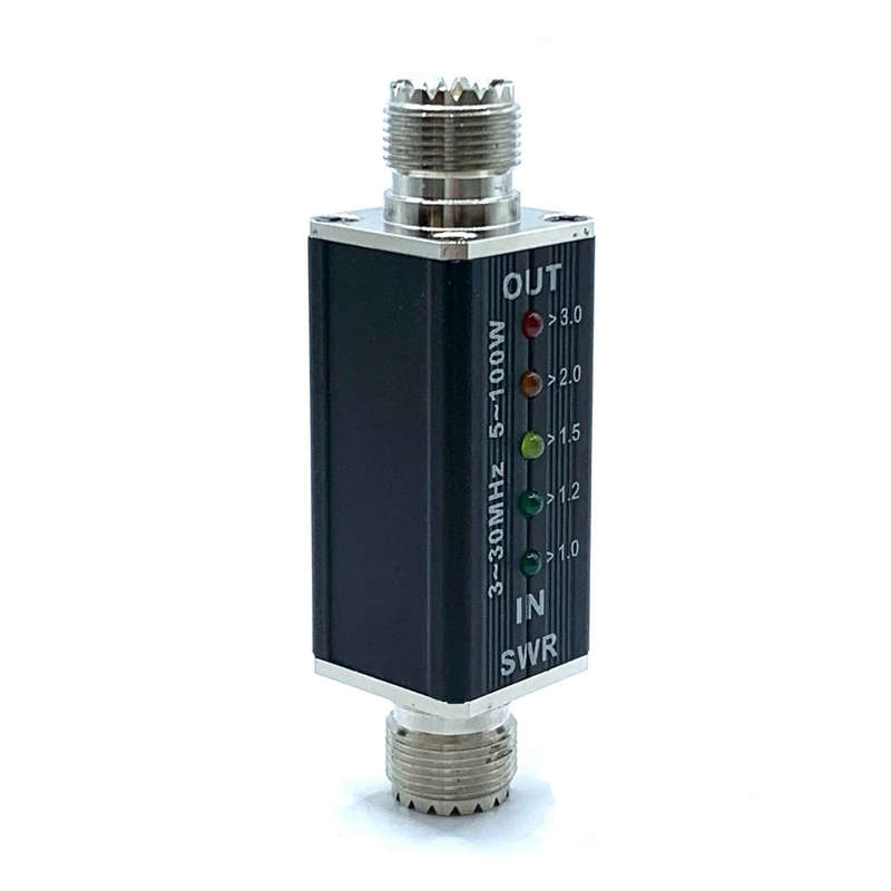 3-30MHz Frequency Max 100W Shortwave Standing Waves Indicator RF-tapped Powered M Female Port Standi