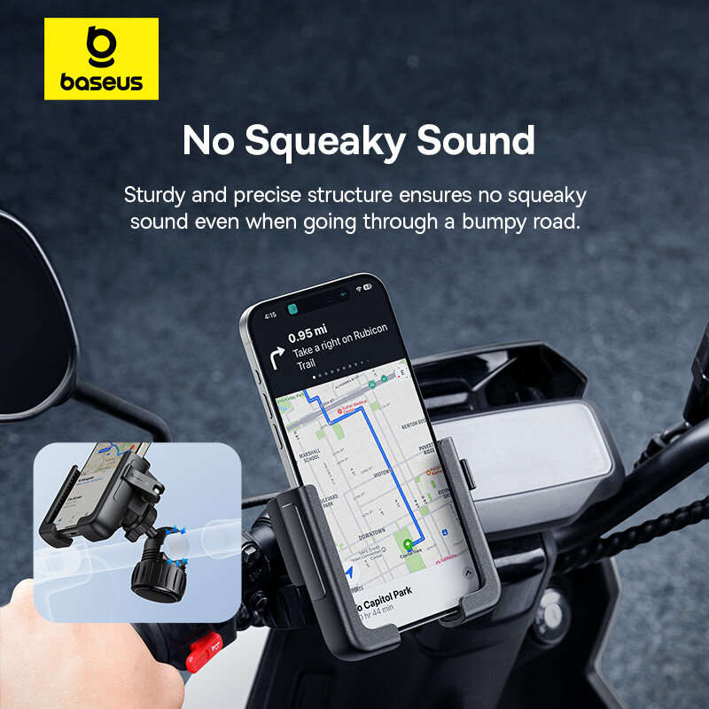 Baseus Phone Holder 5.7"-7.2" Adjustable Phone Clip Stand Shockproof Portable Bike Holder Phone Brac