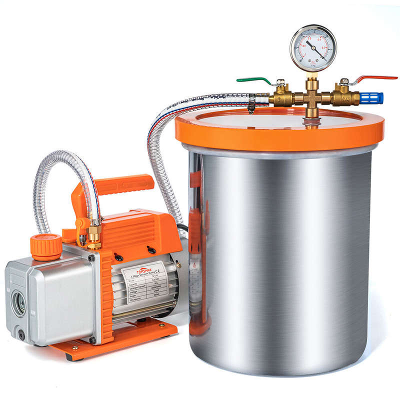 Topshak Ts-Vp1 Vacuum Pump With 3 Gallon Vacuum Chamber And 1/4 Hp 220V 2.5 Cfm/ 110V 3.0 Cfm Air Co