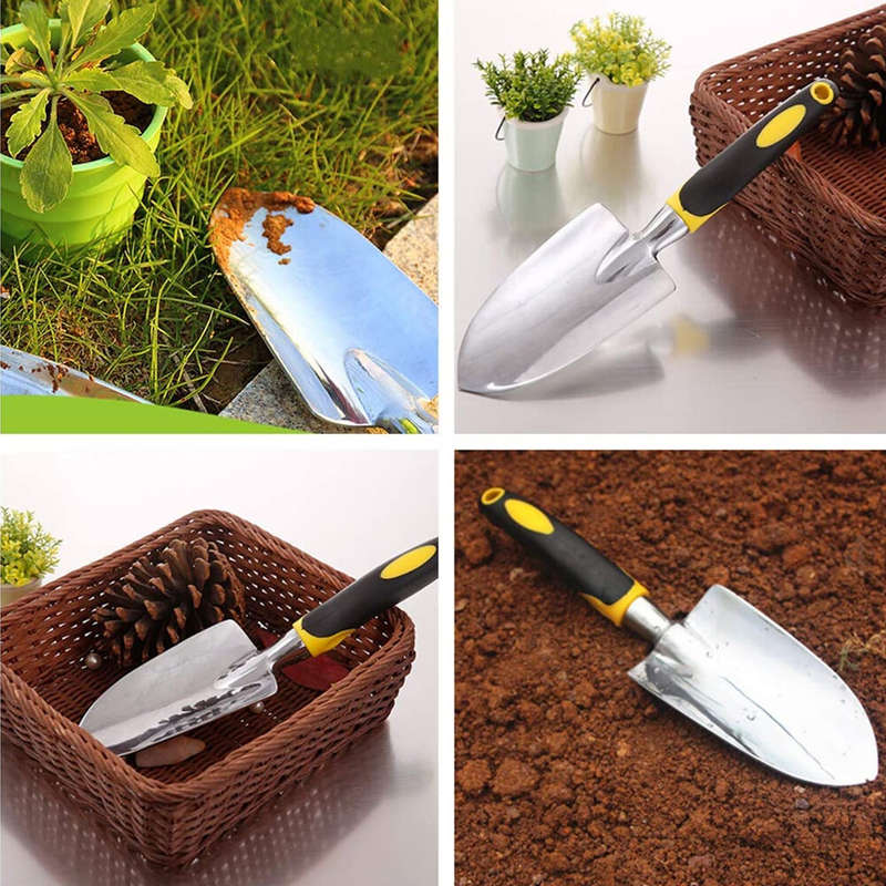 Garden Trowel Hand Shovel with Soft Rubberized Non-Slip Ergonomic Handle for Planting Transplanting,