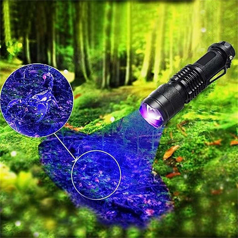 365NM UV Black Light Flashlight Ultraviolet Flashlight Pet Urine Detector Portable UV Torch Lamp
