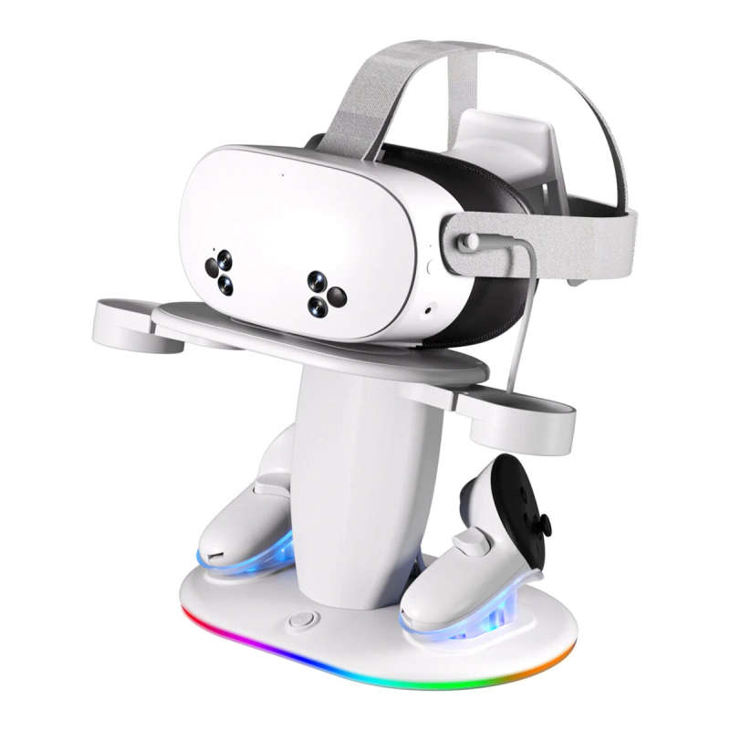 for Meta Quest 2 3 3S RGB Vertical Charging Stand with 16 RGB Modes Type-C Fast Charging Anti-Slip B