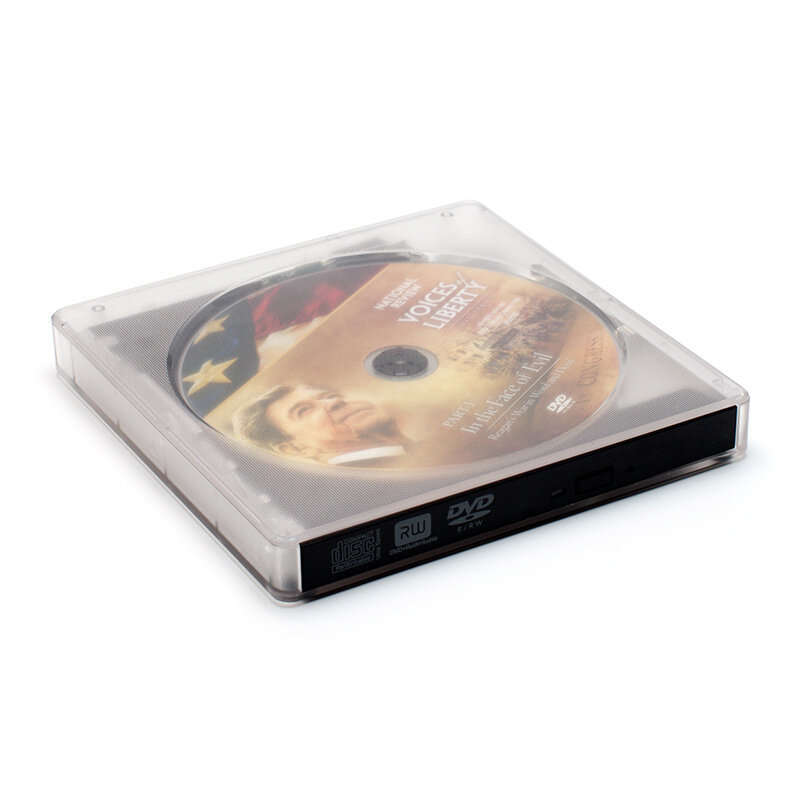 External Optical Drive USB 3.0 Type-C Transparent CD/DVD/VCD Burner Player Reader RW Drive for Mac W