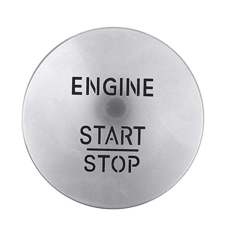 Keyless One-key Engine Start Stop Push Switch Button Ignition Switch Silver/Red for Mercedes-Benz 22