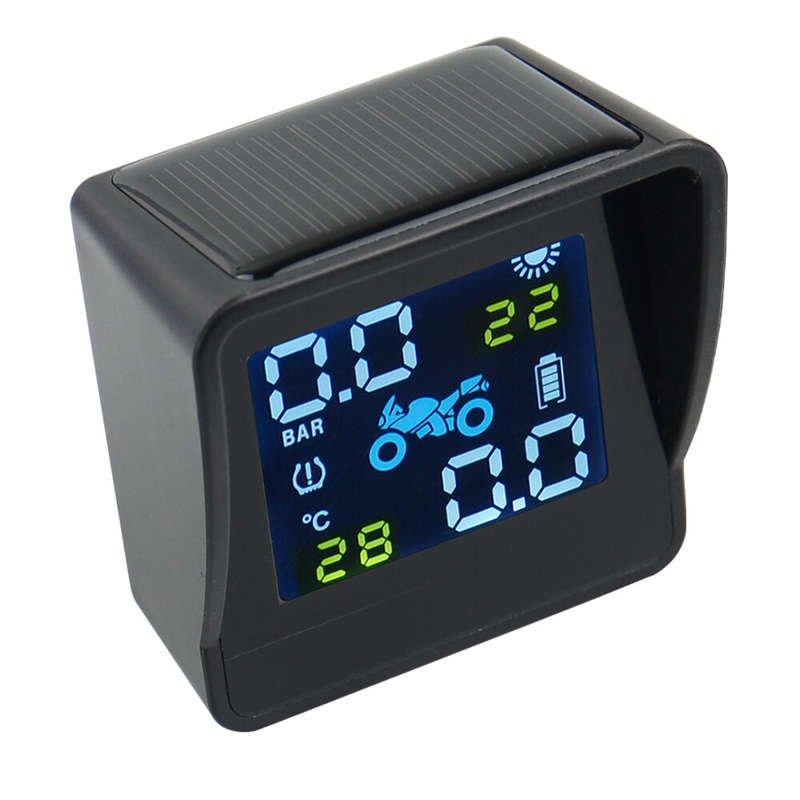 USB Solar Charging Motorcycle TPMS Motor Tire Pressure Tyre Temperature Monitoring Alarm System with