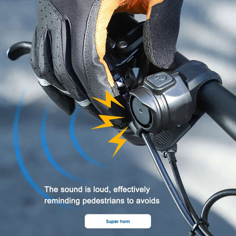80dB Loud USB Rechargeable Electric Bike Bell 150mAh Battery Safety Warning Lightweight Bicycle Hand