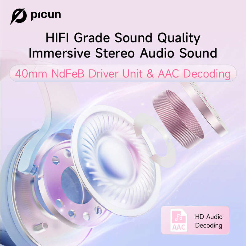 Picun Queen Headset bluetooth V5.3 Headphone 40h Long Battery Life Low Latency Smart Touch HD Calls