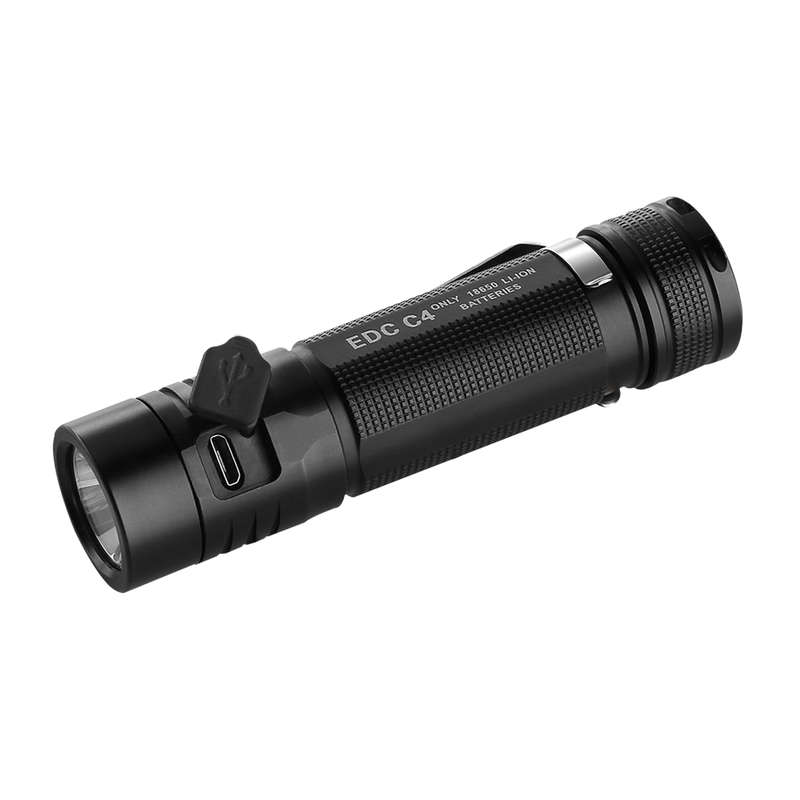 Folomov EDC-C4 1200LM High Lumen Compact EDC Flashlight with 18650 Battery USB Rechargeable Memory F