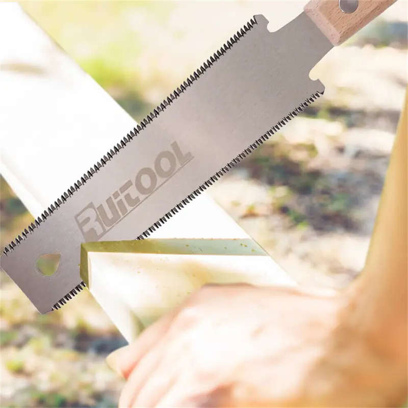 6 Inch Double Edged Hand Saw SK-5 High Carbon Steel Versatile Woodworking Tool for High Durability F