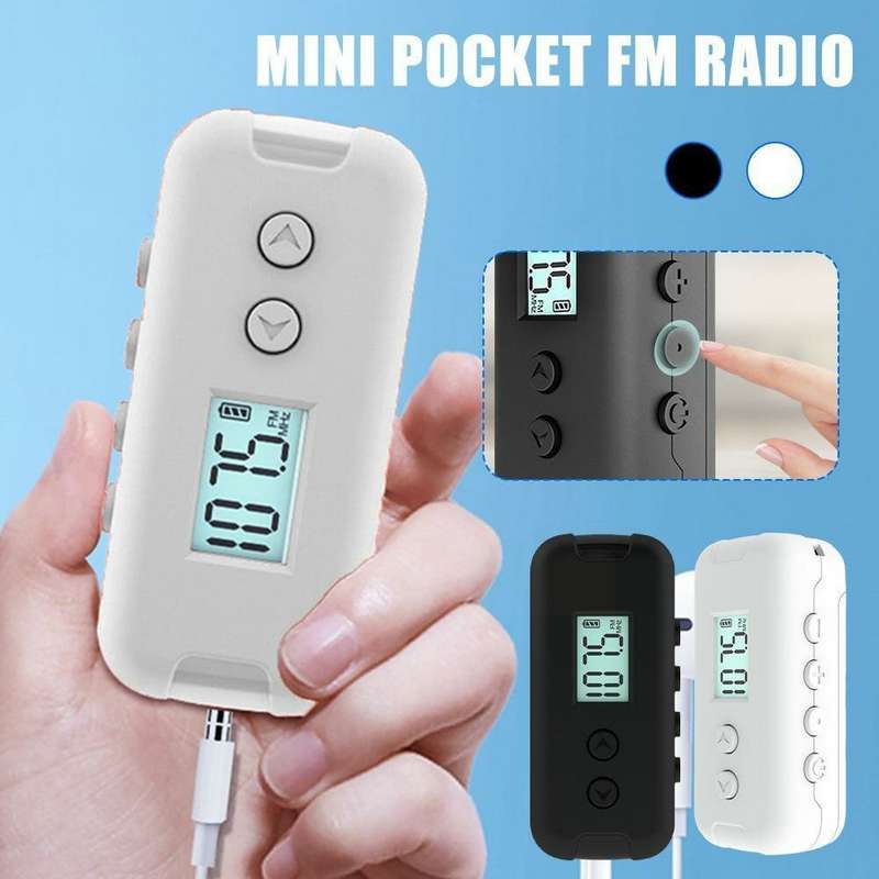 Mini Portable Pocket FM Radio 50-108MHZ Radio Receiver DSP Chip LCD Display 3.5mm Plug Handheld Radi