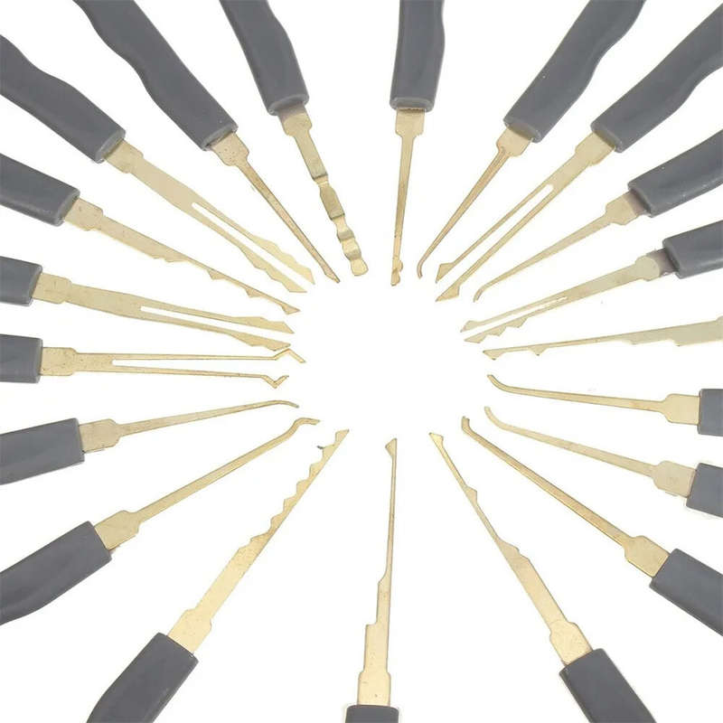 25PCS Spring Steel Locksmith Practice Tool Set Single Hook Lockpick Training Unlock Key Extractor Do