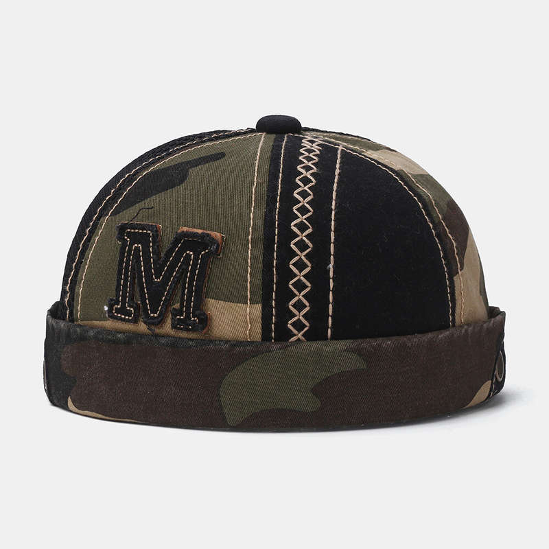 Collrown Unisex Camouflage Pattern Breathable Mesh Casual Brimless Beanie Landlord Hat Skull Hat