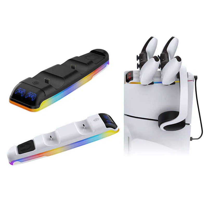 DOBE PS5/PS5 Slim Controller Charger Dual Charging Dock Station Wireless Gamepad Charger Top Mount A