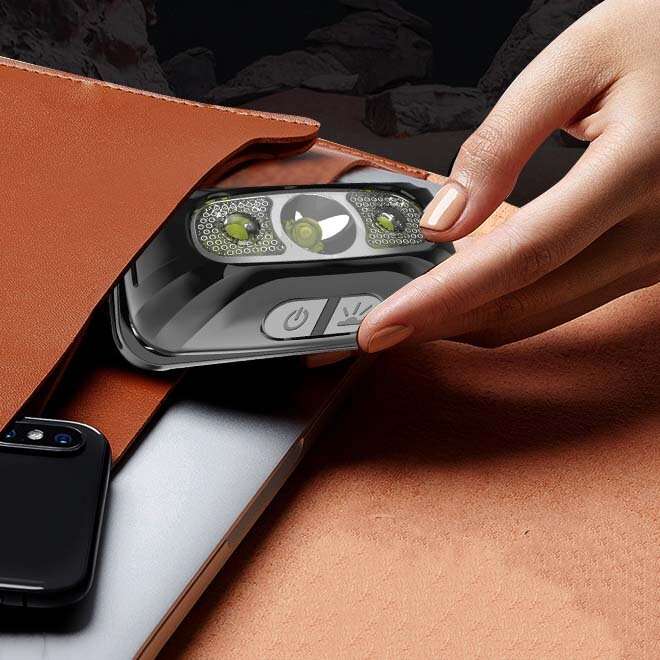 BIKIGHT Mini USB Rechargeable XPG+ 2 LED Headlamp Sensor Headlight Camping Flashlight Outdoor Light