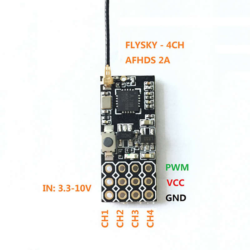 FS2A 2.4GHz 4CH AFHDS 2A PWM Output Mini Compatible Receiver for Flysky i6 i6X i6S Transmitter