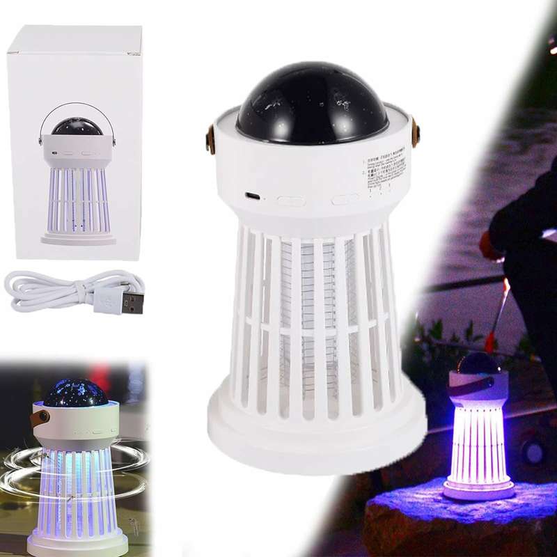 Mosquito Zapper 2000mAh With Music Box and Projector Lamp Long-lasting Battery 360 degrees Protectio