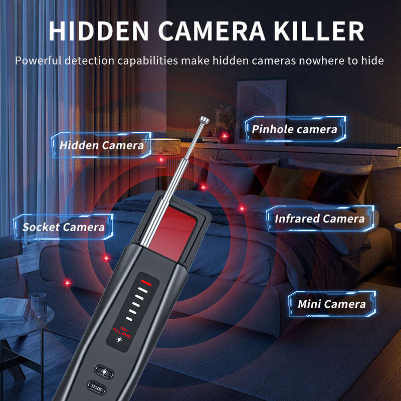 Multi-functional Camera Detector 500mAh 1MHz-6.5GHz Small Camera Finder Adjustable Sensitivity Porta