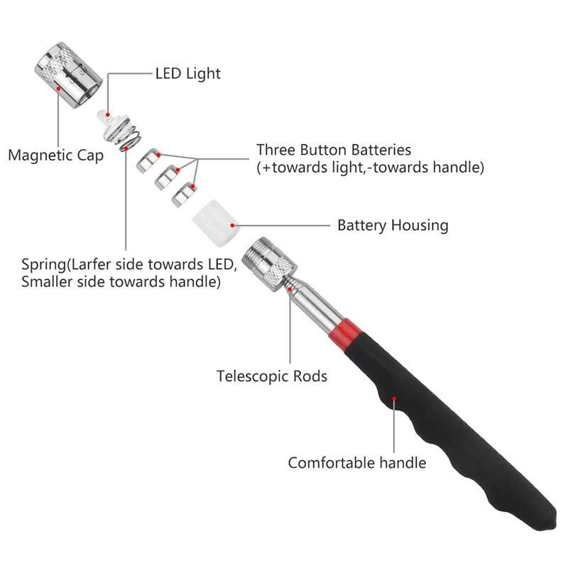 Telescopic Magnetic Pen Metalworking Handy Tool Magnet Capacity for Picking Up Nut Bolt Adjustable P