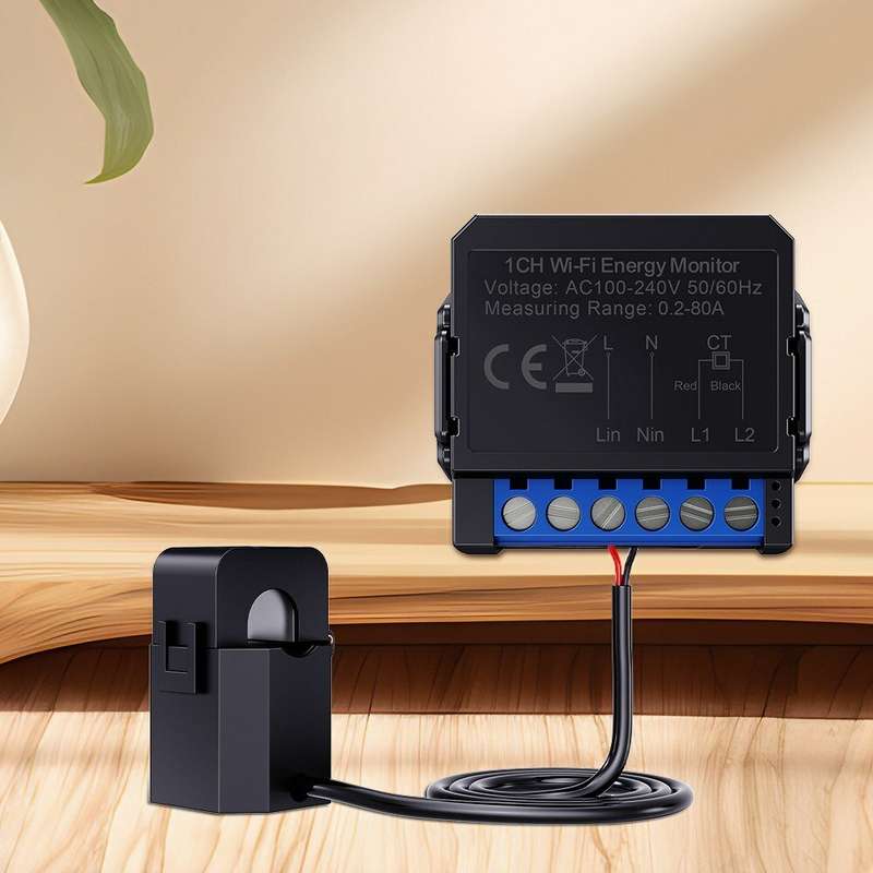 Tuya WiFi Energy Monitoring Meter with Real-Time Power Consumption Statistics User-Defined Power Set