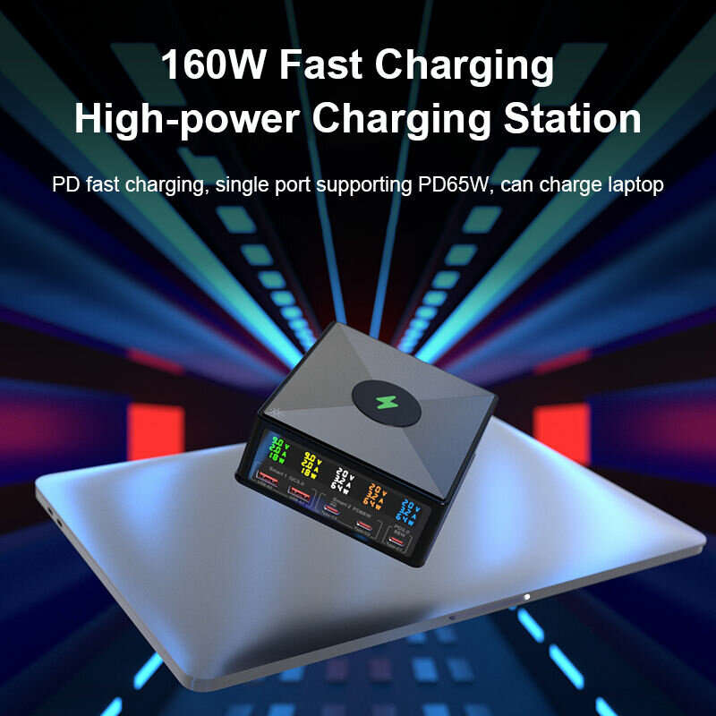 BlitzWolf 868H 160W 5-Port USB PD Desktop Charger Dual USB-A QC3.0+Dual PD65W Type-C+65W Type-C PD3.