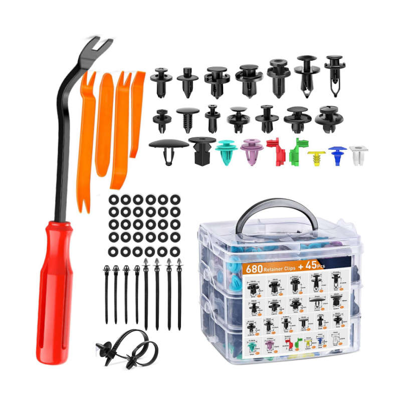 725PCS Fasteners Set Car Push Retainer Clips 23 Most Popular Sizes Door Trim Clip Set for Toyota GM/