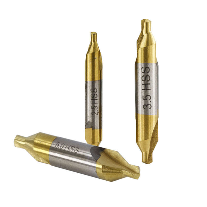 6PCS 1.0-5.0mm High-Speed Steel Center Drill Bits Set 60-Degree Countersink Lathe Metalworking Tools