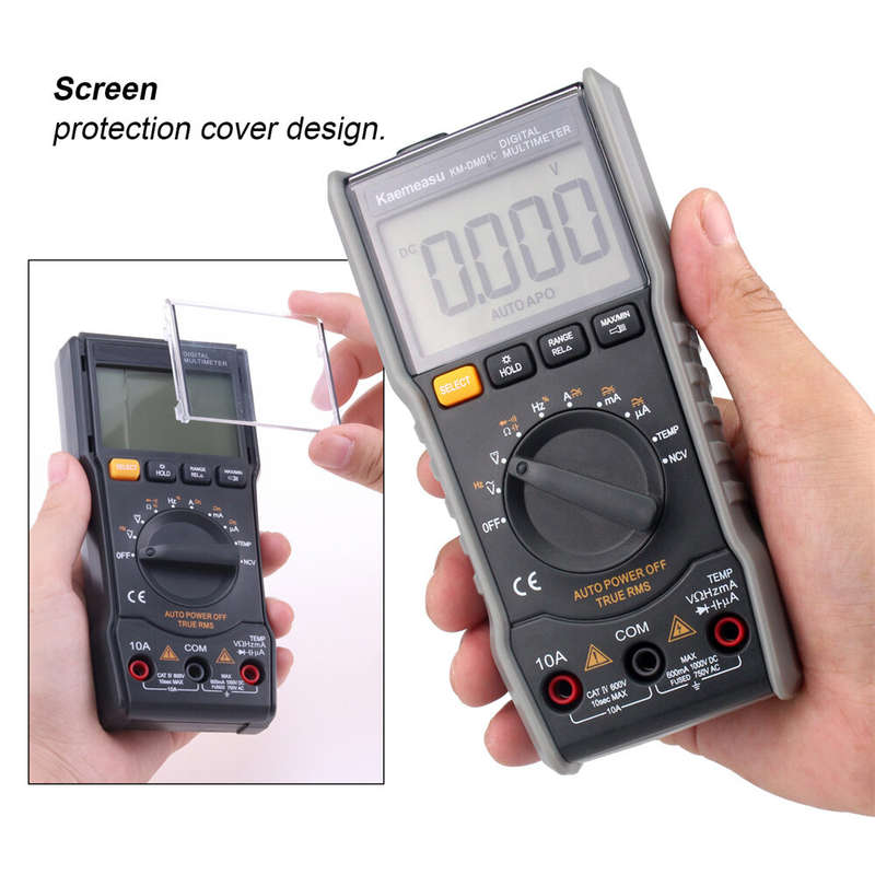 Kaemeasu KM-DM01C Portable Mini Digital Multimeter Auto-Ranging Electrician's Tool with DC/AC Voltag