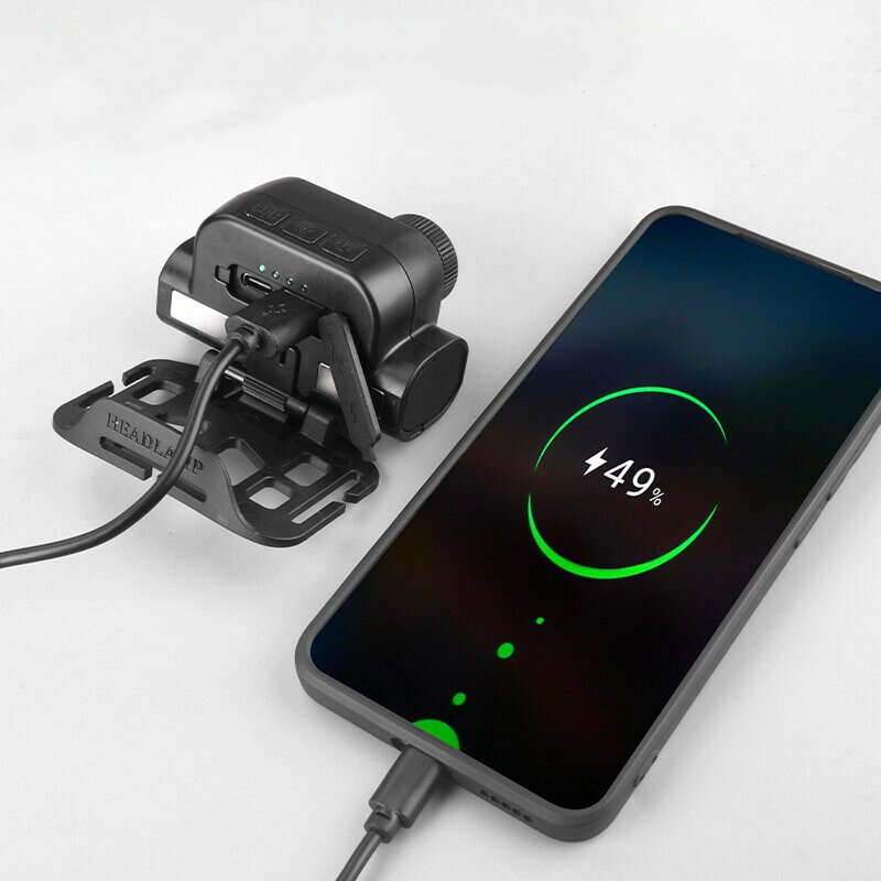 XPG+COB Red And Green Light With Magnet Built-in Battery USB Charging Wave Sensing Zoom Strong Light