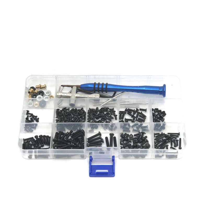 300pcs M2 M2.5 M3 Screw Fastener Kit Cross Sleeve Hex Wrench Swing Arm Pin Screws for Wltoys 144001
