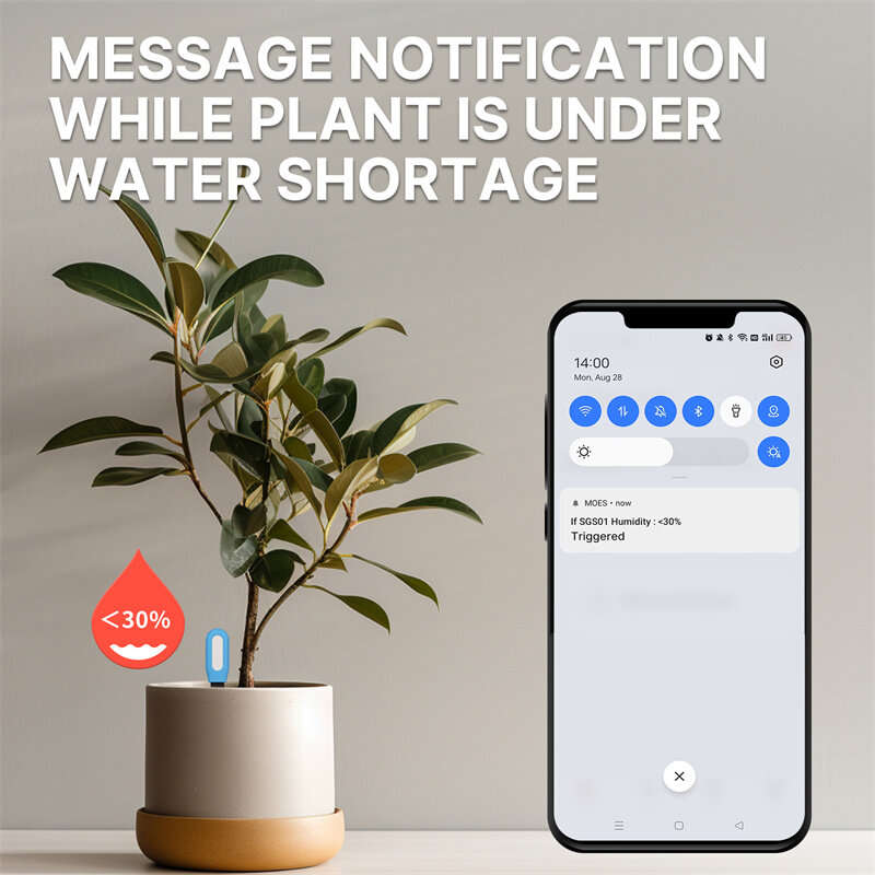 Tuya bluetooth-compatible Smart Plant Soil Tester Intelligent Sensor Moisture Temperature Detector A