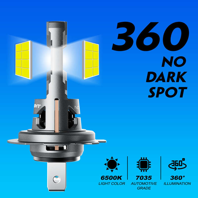 NOVSIGHT N64 Pair 6500K Car LED Headlight Bulbs H7 6000LM/Pair LED Headlamp IP68 Waterproof for Car