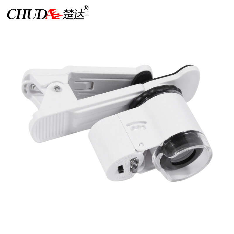 ChuDa 9882AW Mobile Phone Microscope Clip 45x Magnification with Dual LED Illumination and UV Light