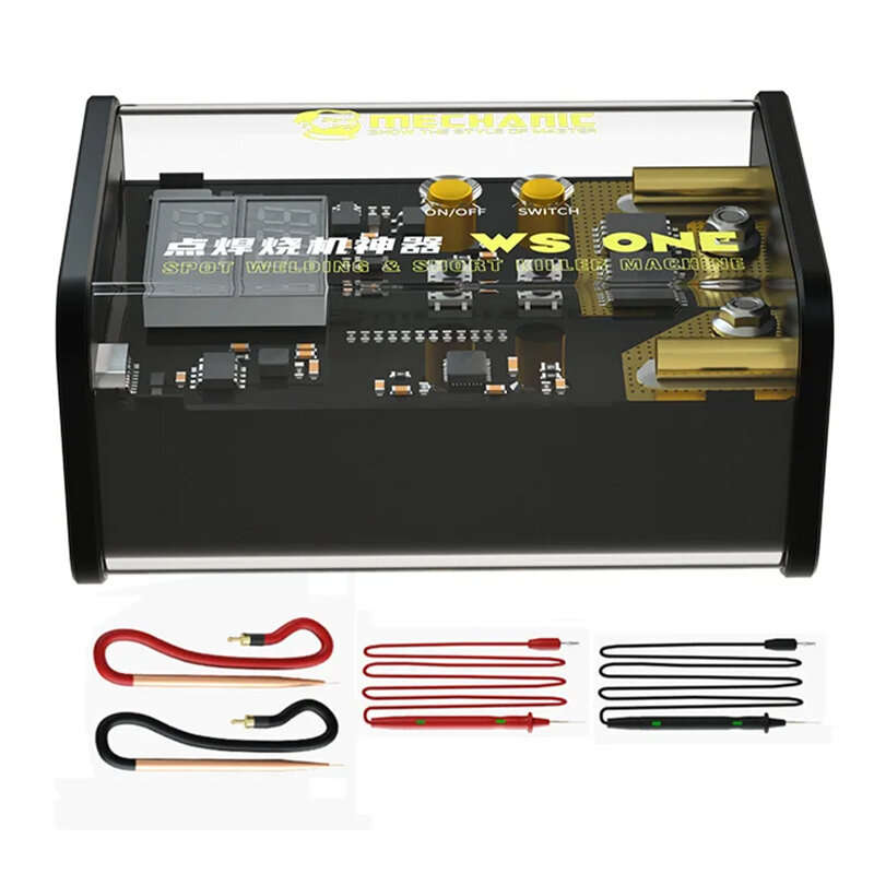 MECHANIC WS One Portable Pulse Spot Welding Box 10-gears 10000mAh Battery PCB Board Short Circuit De