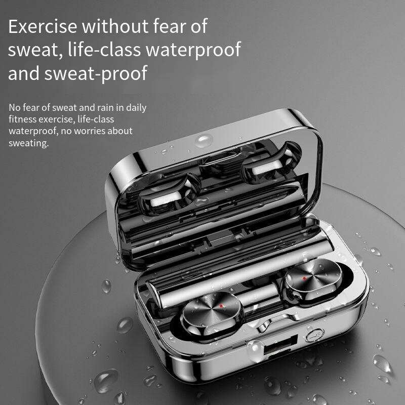 T16B TWS bluetooth 5.2 Earphone HiFi Surround Stereo 1200mAh Battery Waterproof LED Digital Display