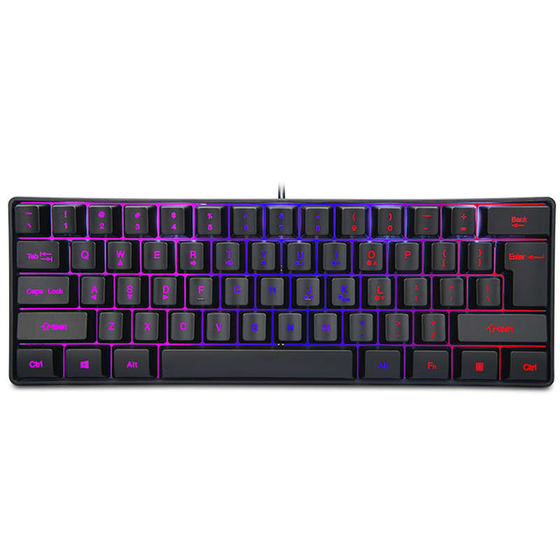 61 Keys Wired Gaming Keyboard RGB Waterproof 10 Light Effects Mechanical Feeling Membrane Keyboard f