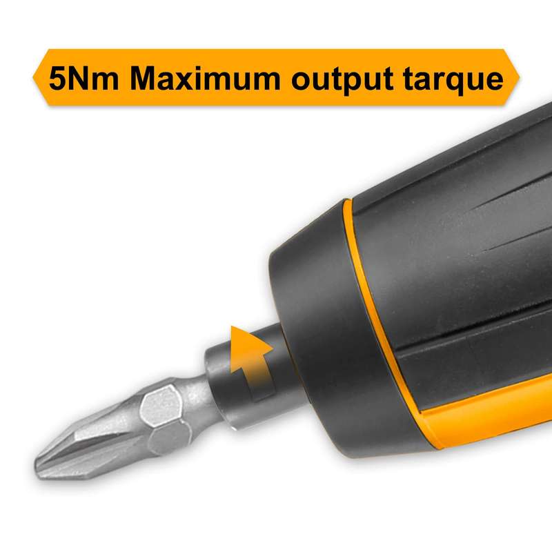 INGCO CSDLI0403 4Nm Electric Cordless Screwdriver with 40pcs 25mm Cr-V Bits LED Light Charging Adapt